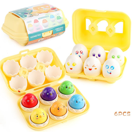 Hide & Squeak Eggs Colour Shape Sorting Matching Toy Eggs