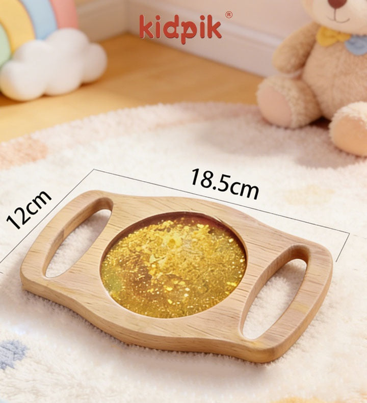 Two-Handed Wooden Magnifying Glass Mirror Sensory Kids Glitter Sand