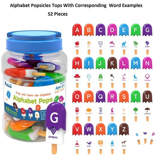 Educational Resources Ice Cream Solids Colour Alphabet Various colours 52 Pieces - HAPPY GUMNUT