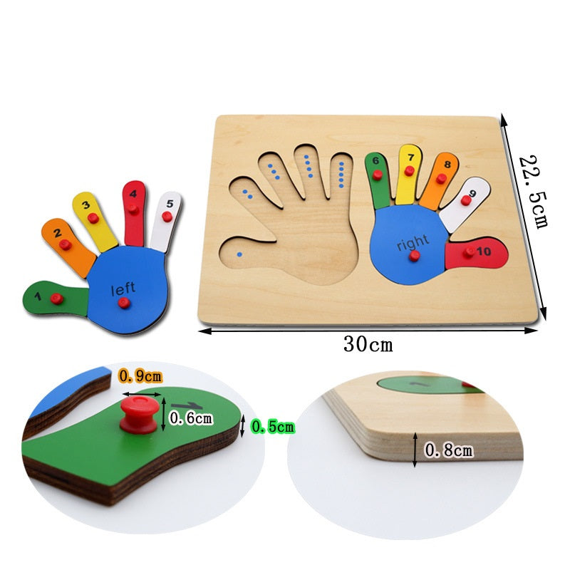 Montessori Hands Learning Board Puzzle B