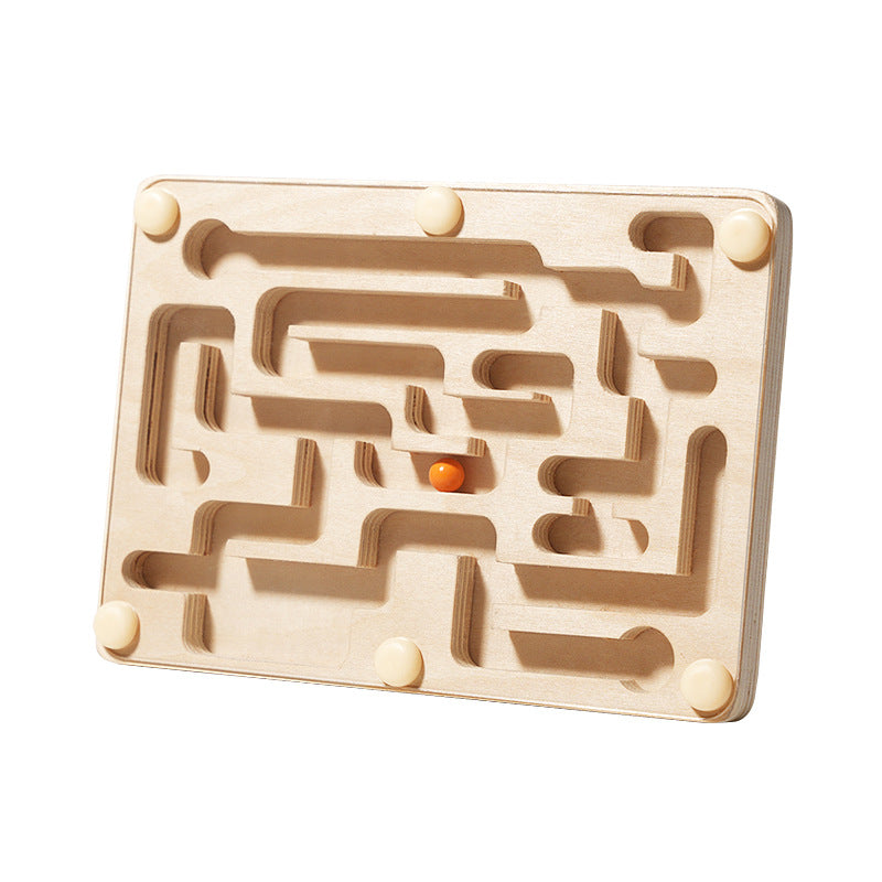 Wooden Kids Marble Maze Busyboard Children Game