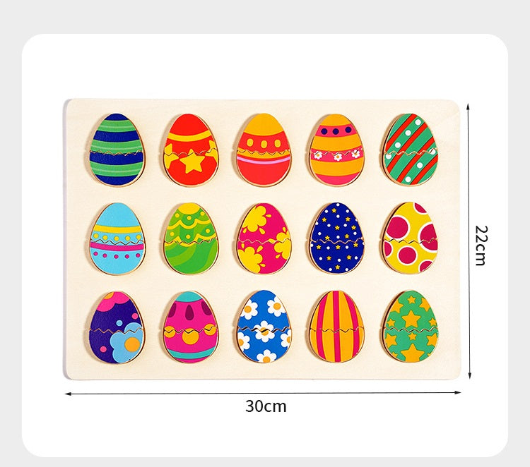 Wooden Egg Colour Sorting Puzzle With Tray