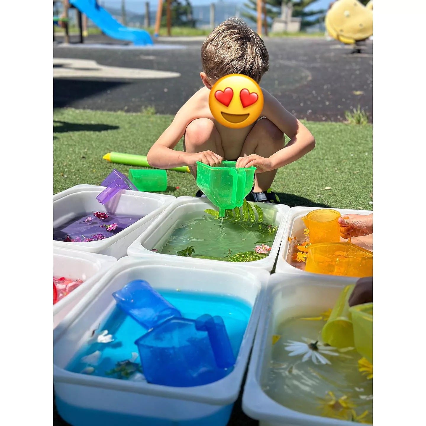 Rainbow Translucent Pouring Funnel Kids Messy Play Tool Set of 6