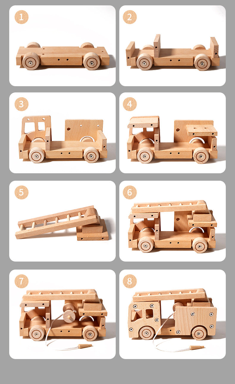Kids Real Tools Set DIY Build a Wooden Basic Truck Set
