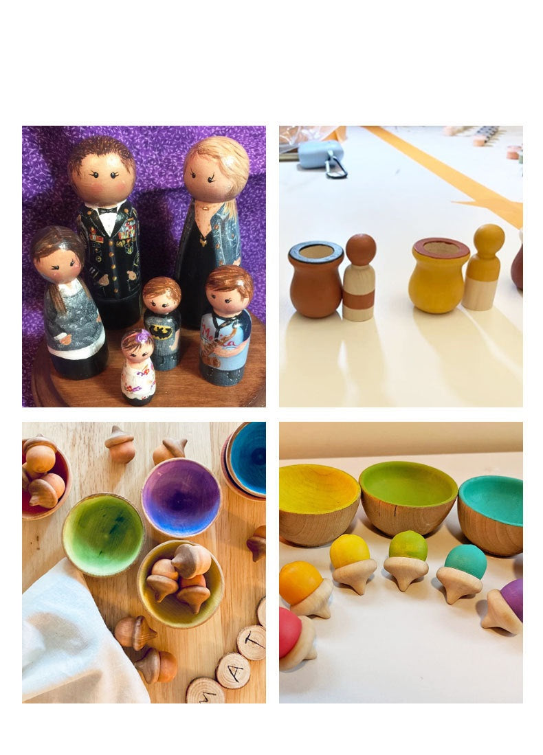 Wooden peg dolls in cups cheap