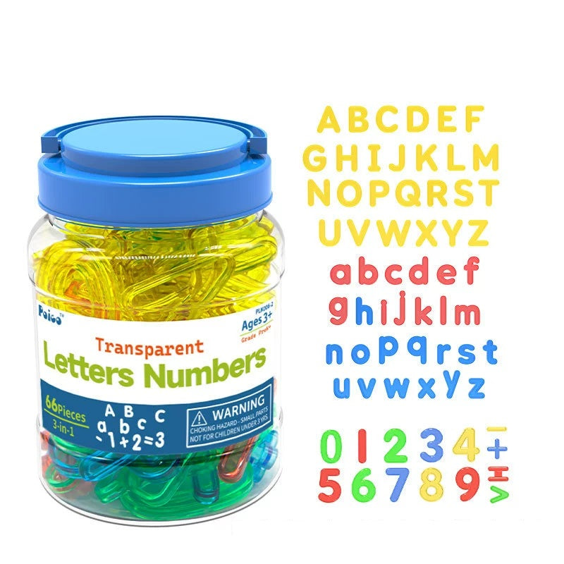 66 Pcs Acrylic Transparent CAPITAL / Lower Case Letters and Numbers ...
