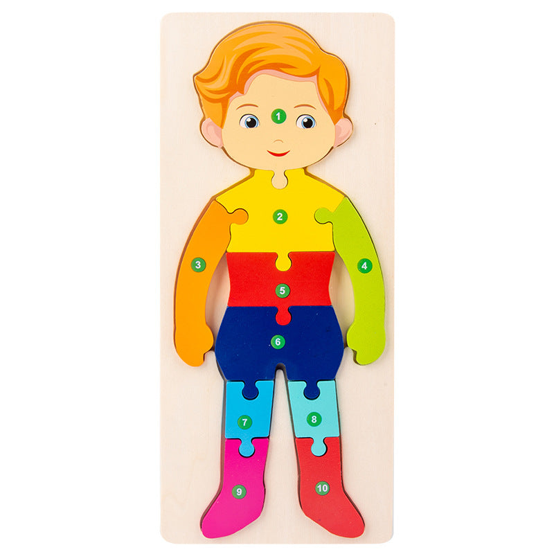 Wooden Numbered Human Body Puzzle Number Learning 1-10 - HAPPY GUMNUT