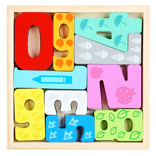 Kids Wooden Numbers Puzzle Blocks With Tray