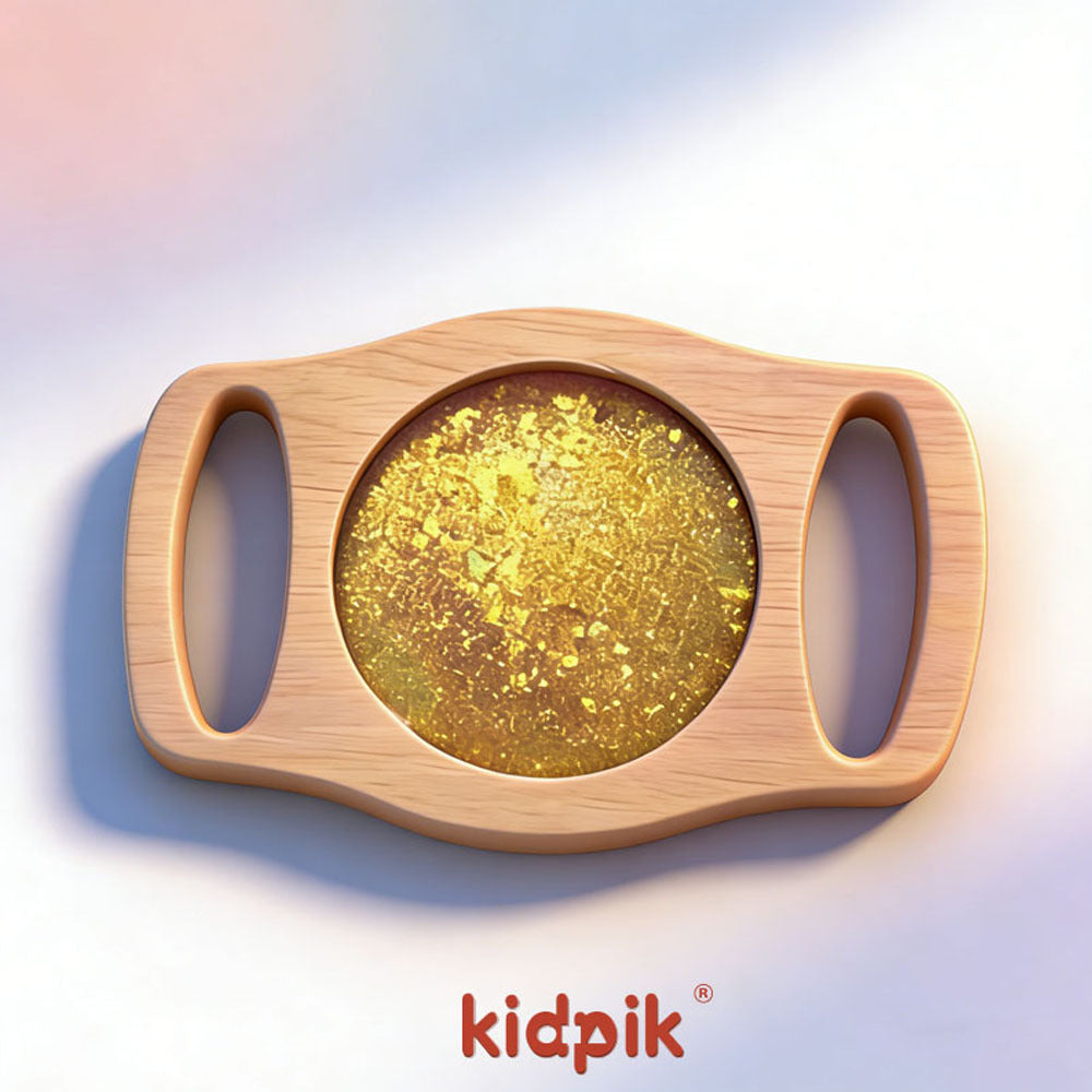 Two-Handed Wooden Magnifying Glass Mirror Sensory Kids Glitter Sand