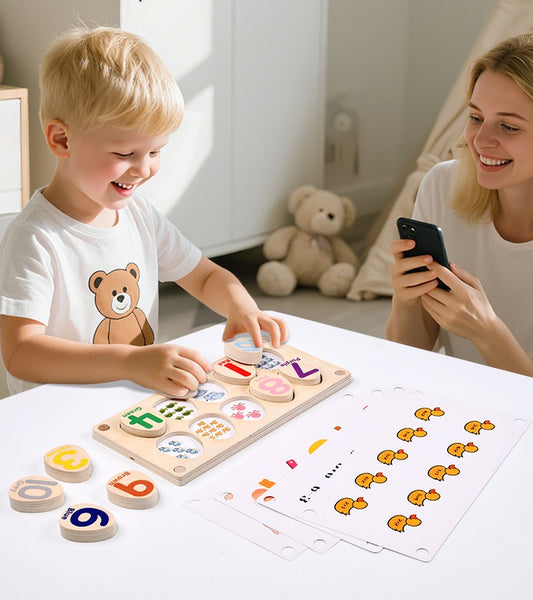 Montessori Wooden Egg Colour Sorting Puzzle With Interchangeable Tray Activity with flash cards - HAPPY GUMNUT