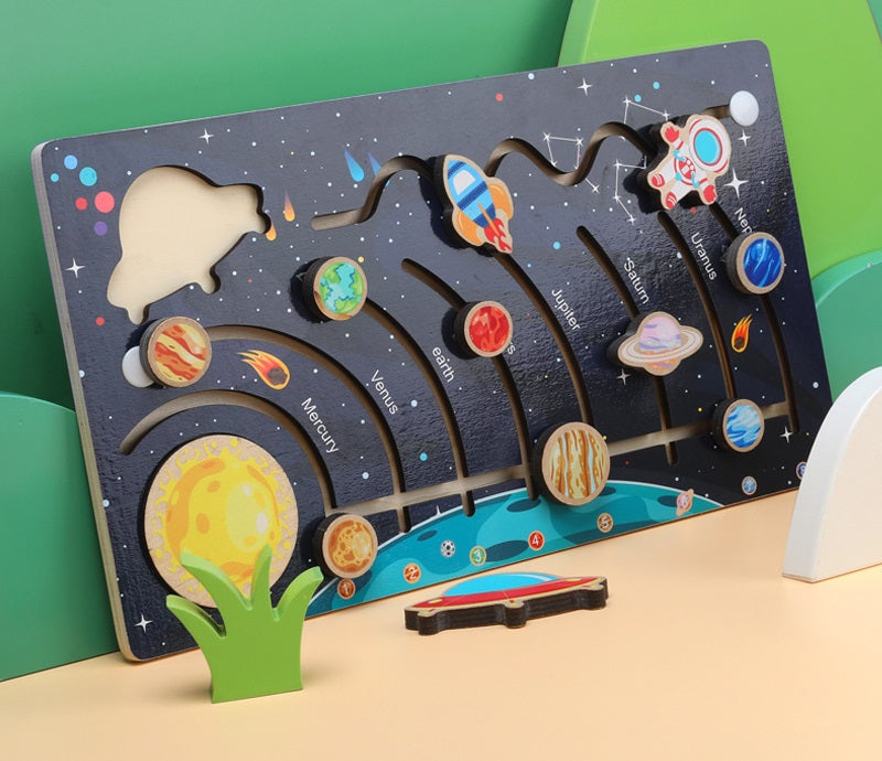 Large Solar system model with Shiftable Planets Board Puzzle - HAPPY GUMNUT