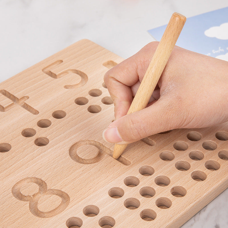 Montessori Number Counting Stick Pegs Boards With Tracing Pen