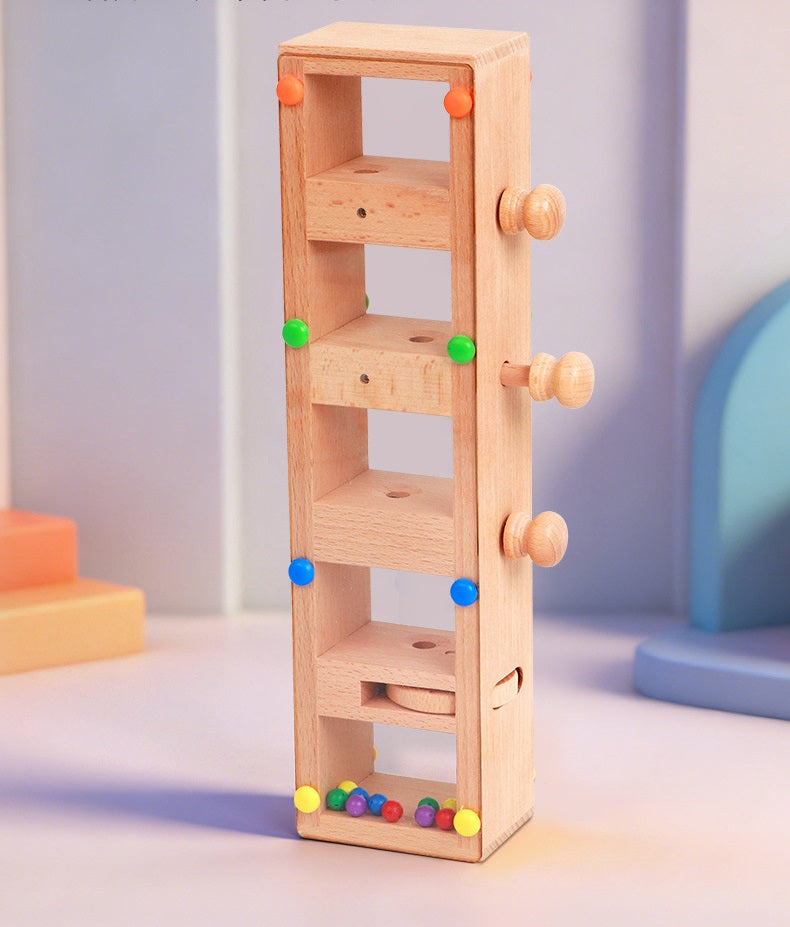Wooden Portable Beads Sliding Maze Puzzle Activity Box - HAPPY GUMNUT