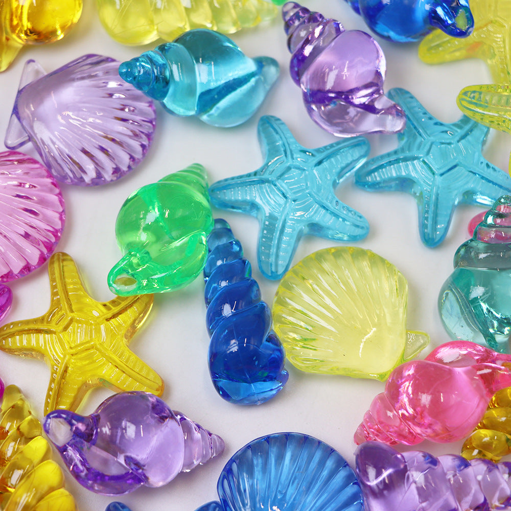 Bundle Set of 10 Acrylic Loose Parts Halloween Leaves Rings Dinosaurs Sea Animals Crystals Various Themes