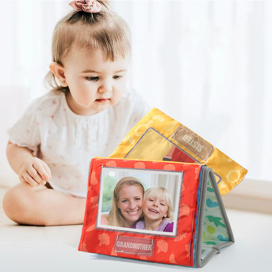 Toddler  Insertable Family Album First Photo Album Plush Tactile Sensory Customisable Cloth Book