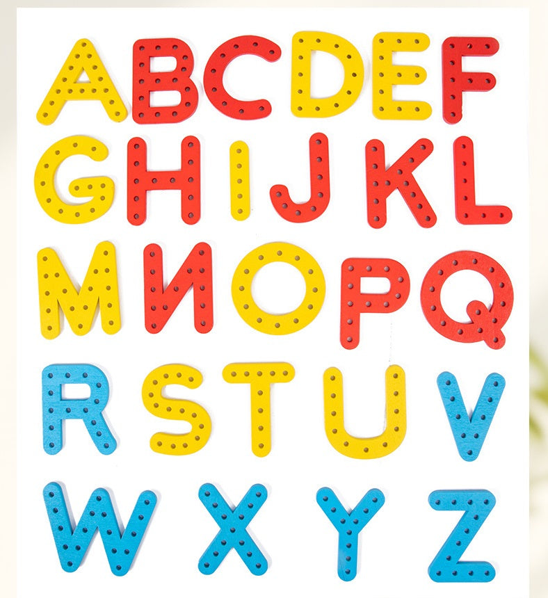 Wooden Alphabet and Numbers Thread String Tracing Pack – HAPPY GUMNUT