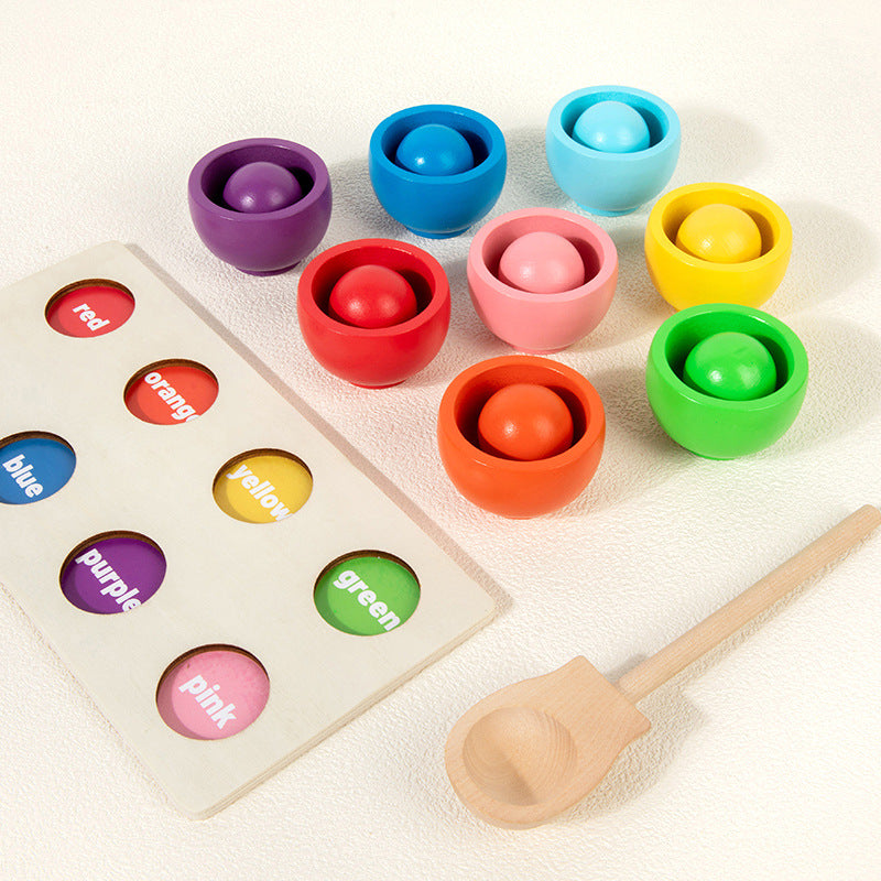 Montessori Colour Sorting Board with Ball and Cups