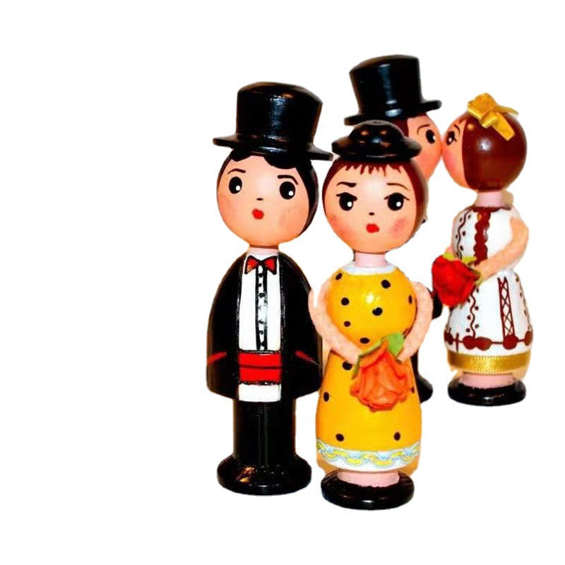 Husband and Wife Peg Doll Loose Set of 2 Natural Wood DIY Loose Parts Kids Craft Wooden toys