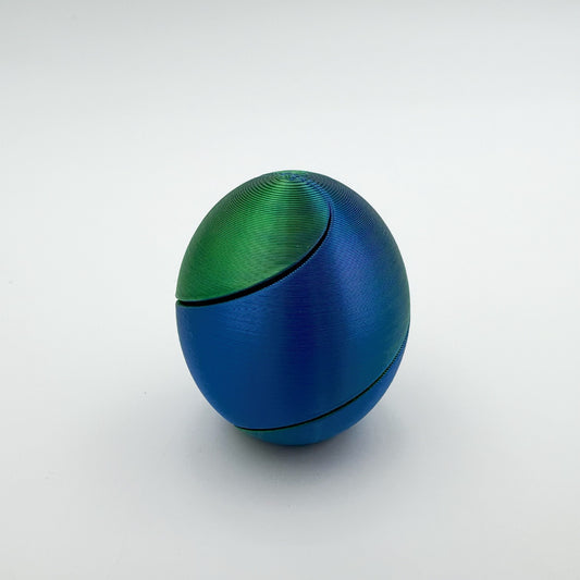 3D Print Spiral Egg Sensory Turning Fidget Egg Curls and Swirls