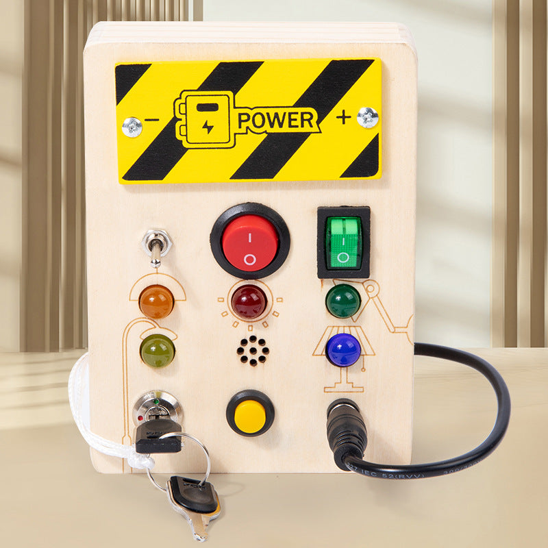 Portable Busy Board LED Flick Switches dials and Buttons Keys and Sound