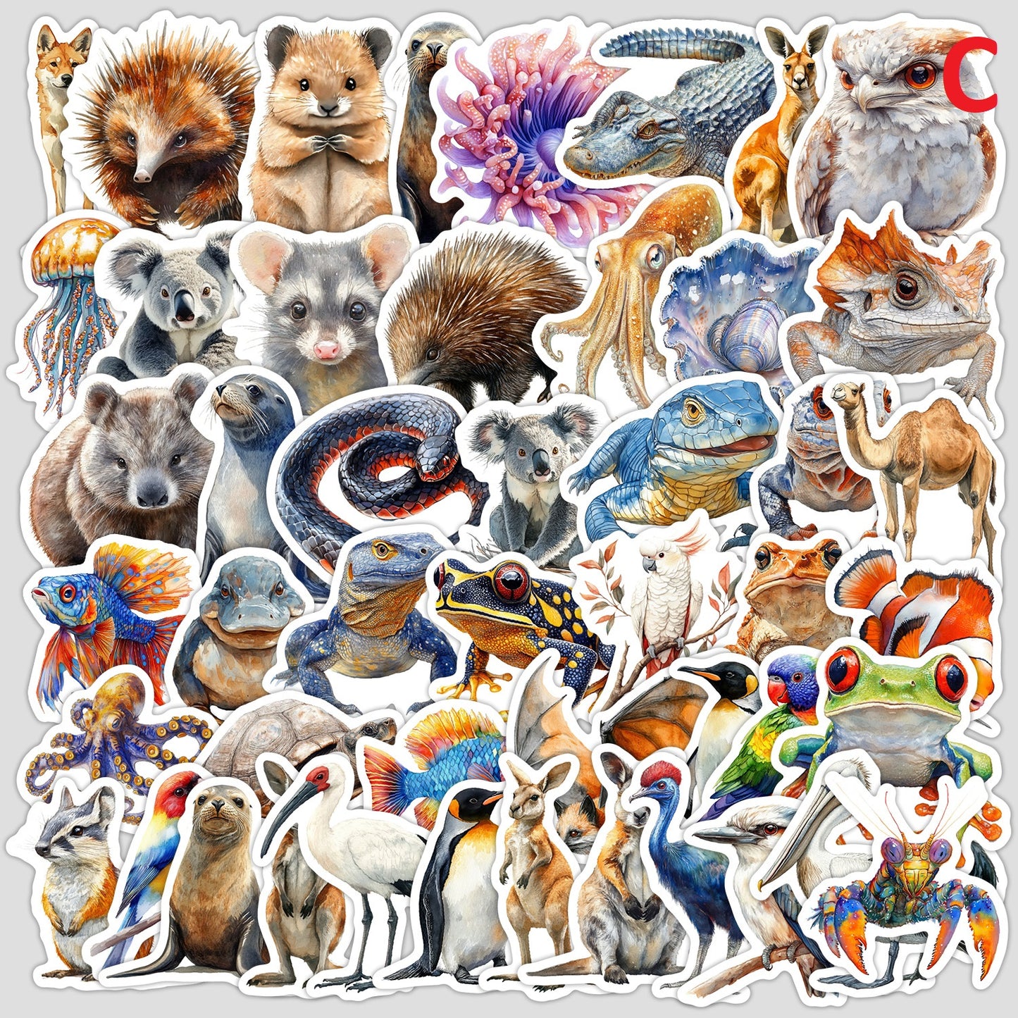 DIY Arts and Craft Bulk Lot of 50 Aussie Stickers Animals Jungle Farm various Themes