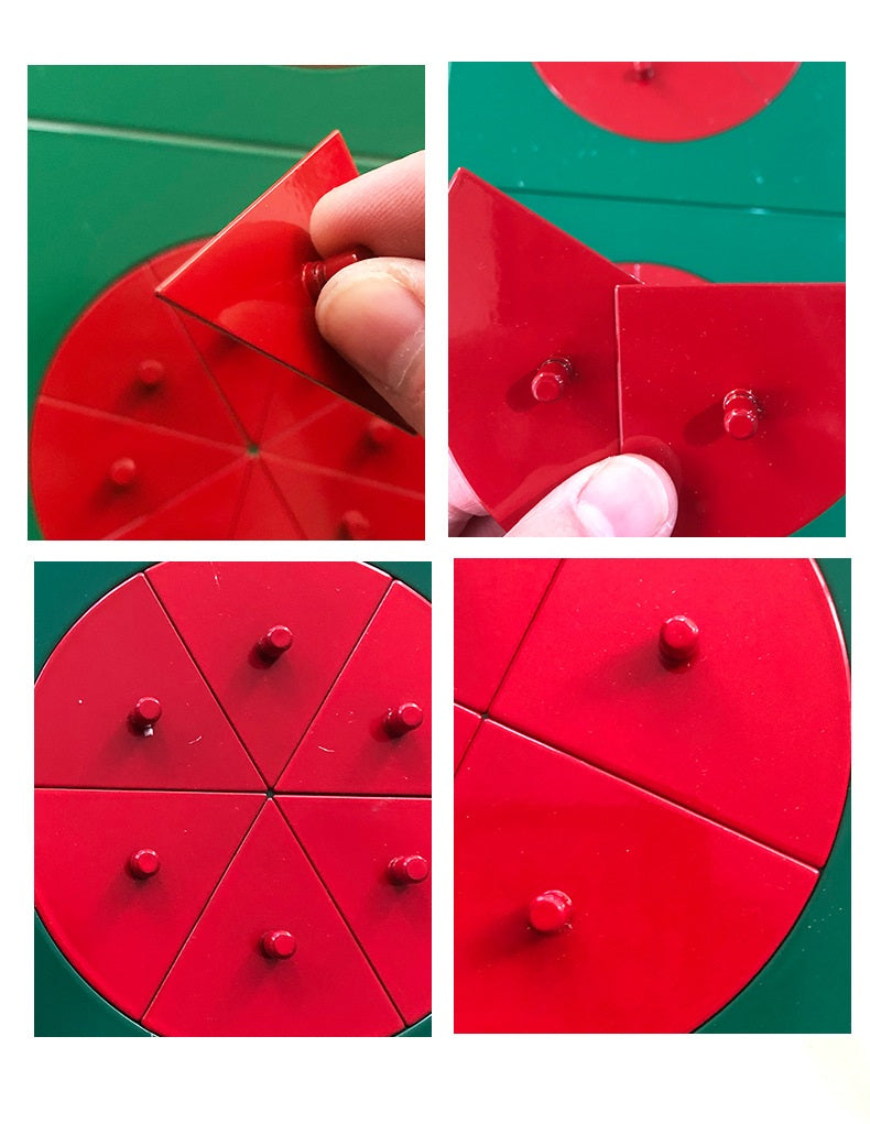 Premium Metal Montessori Fraction Shape 1 Whole - 1 /10th Insets