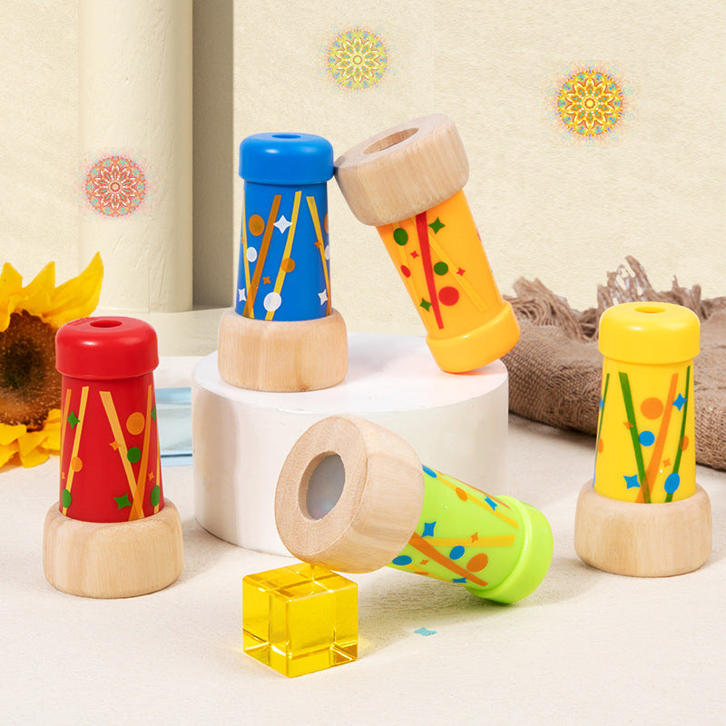 Wooden Kaleidoscope Personal Rotating Toddler Educational Toys