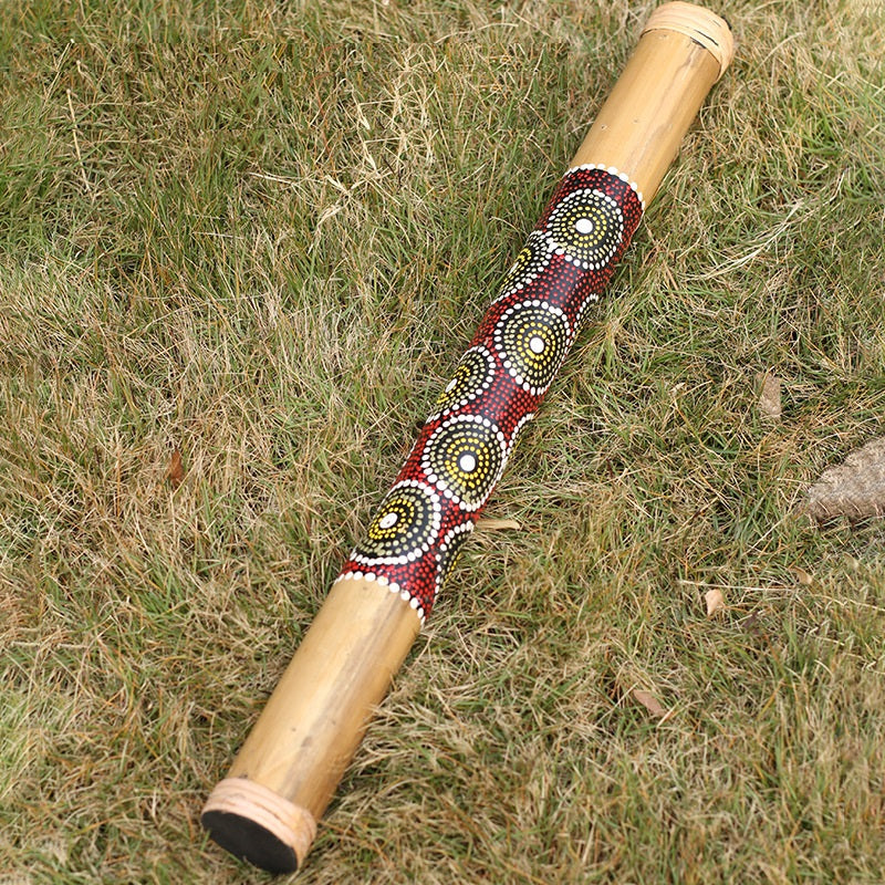 60cm Long Bamboo Painted Rain Stick Decor Sound percussion - HAPPY GUMNUT