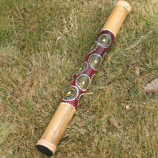 60cm Long Bamboo Painted Rain Stick Decor Sound percussion - HAPPY GUMNUT