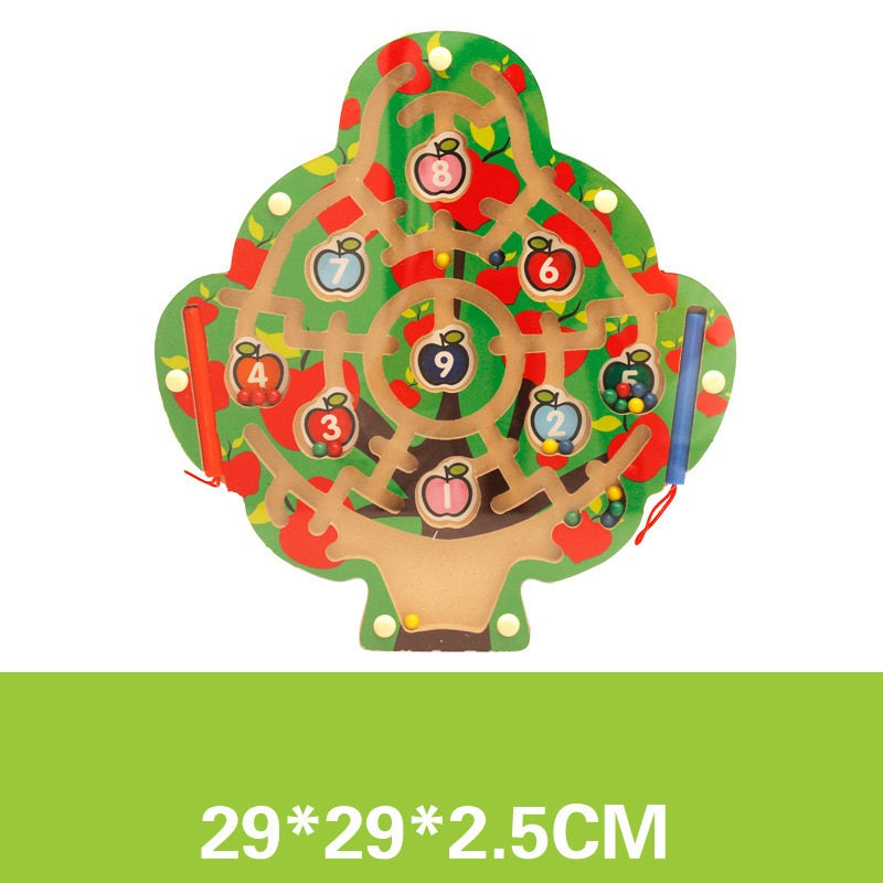 Wooden Magnetic Bead Maze Toy Butterfly or Stars and Clouds or Solar System - HAPPY GUMNUT