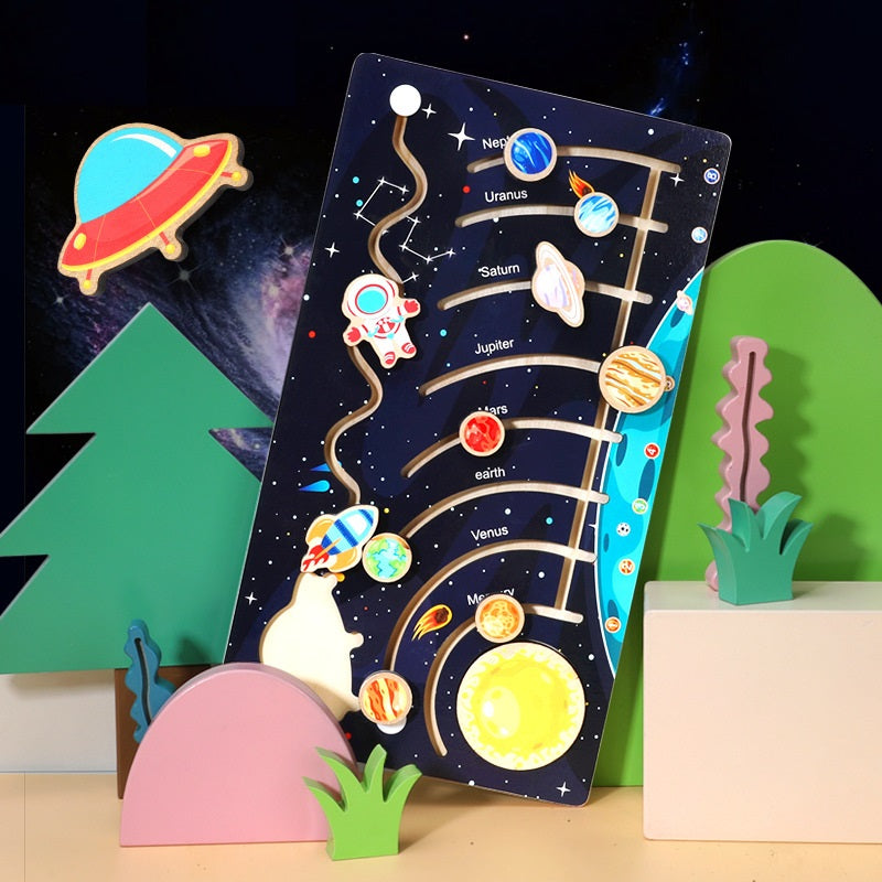 Large Solar system model with Shiftable Planets Board Puzzle - HAPPY GUMNUT
