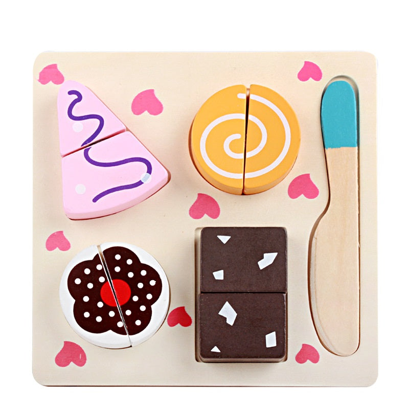Mini Wooden Velcro Assorted  Food Groups Cutting Puzzle Cutting Board