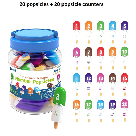 Educational Resources Ice Cream Solids Colour Numbers Various colours 40 Pieces - HAPPY GUMNUT