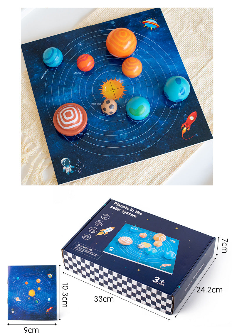 Solar System Model Puzzle Large Montessori Solar system Model puzzle with Planets Board With Boo ...