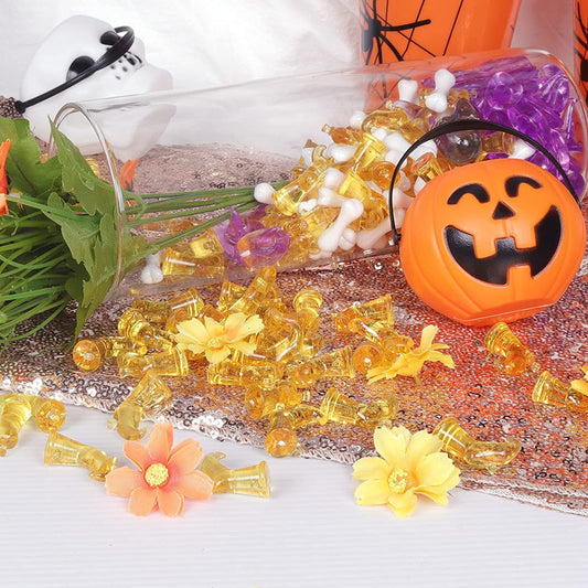 Bundle Set of 10 Acrylic Loose Parts Halloween Leaves Rings Dinosaurs Sea Animals Crystals Various Themes