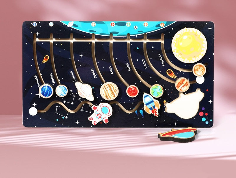 Large Solar system model with Shiftable Planets Board Puzzle - HAPPY GUMNUT