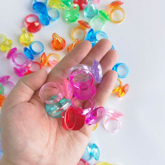 Gem in a Jar Children Reward System Acrylic Gemstone Leaves Rings Dinosaurs Sea Animals Crystals Stars Ducks