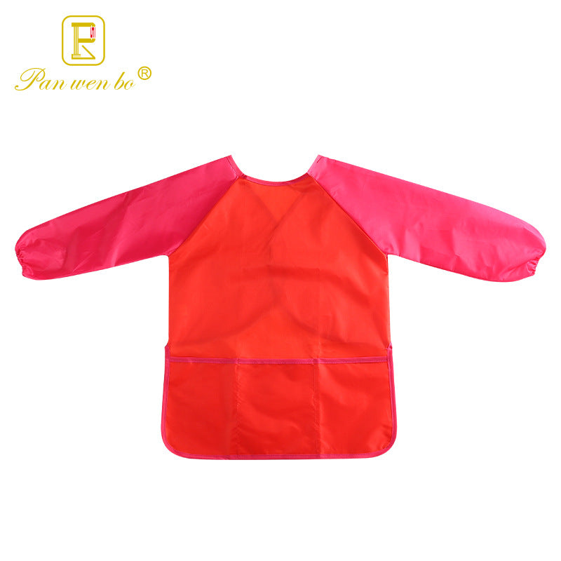 Kids Long Sleeves Waterproof Apron for Painting Art  Messy Play Childcare Supplies