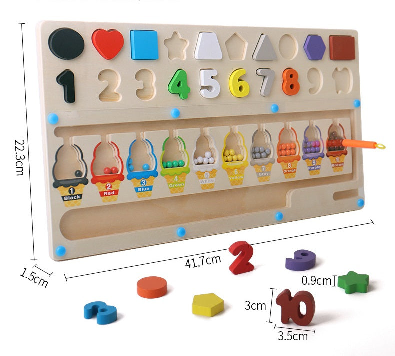 Magnetic Pen Sliding Colour Number Shape Sorting Busy Board
