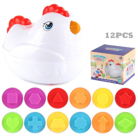 Matching Eggs Toy with Mother Hen Case Toddler Game