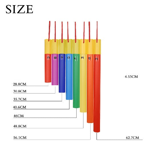 X-Large 8-Note Musical Sound Tube Rainbow Sensory Toy