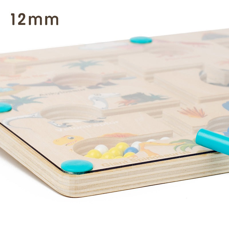Portable Magnetic Number Beads Pen Sliding Dinosaur Maze Puzzle Board - HAPPY GUMNUT