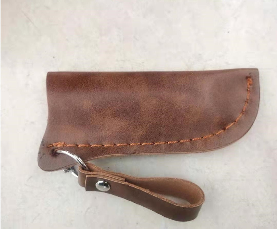 Kids Wood Leather Strap Holder for belt For Caving Tool Retractable Whittling Knife