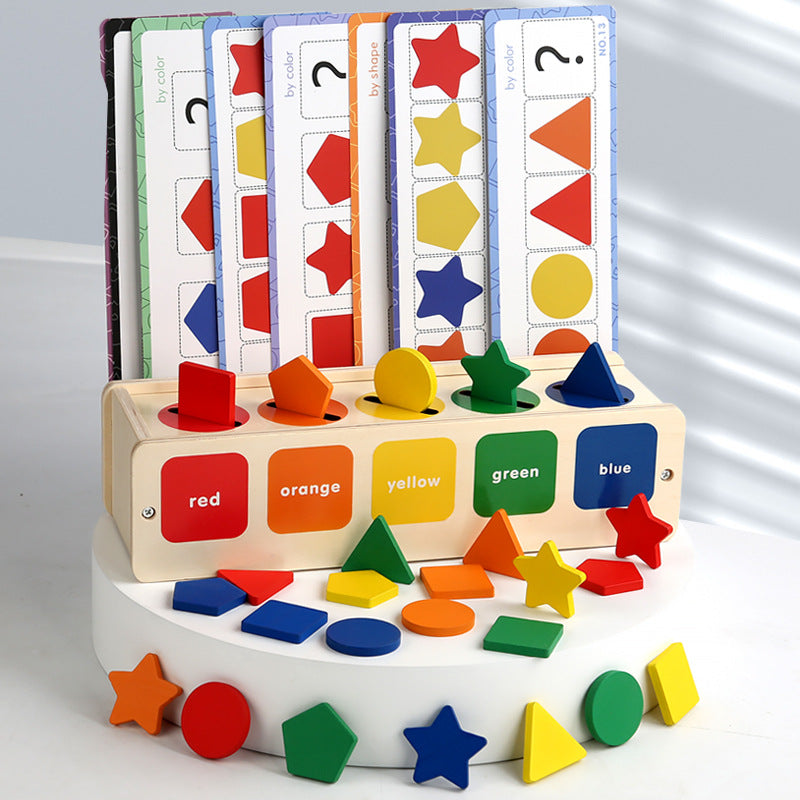 Wooden Category Shape Colour Sorting box Game Montessori inspired Kids ...