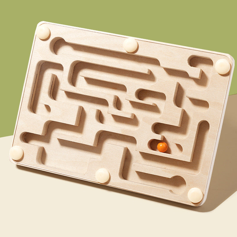 Wooden Kids Marble Maze Busyboard Children Game
