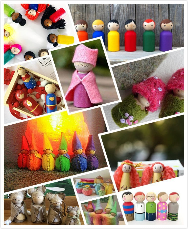 Loose Parts Assorted Peg Leg Dolls