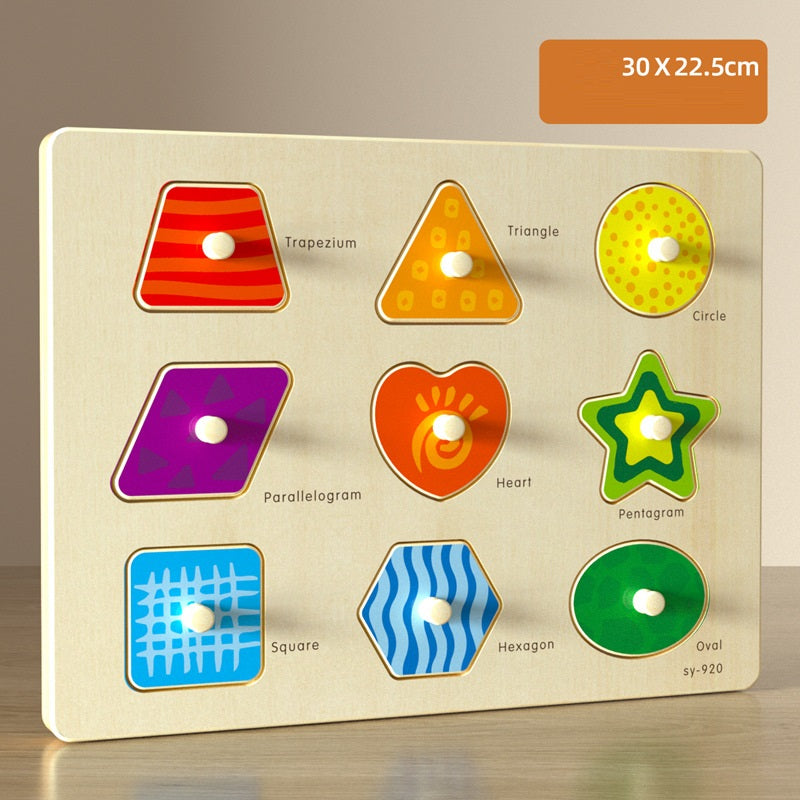 Basic Wooden Knob Puzzles Various Styles Shapes Vegetables Dinosaur - HAPPY GUMNUT