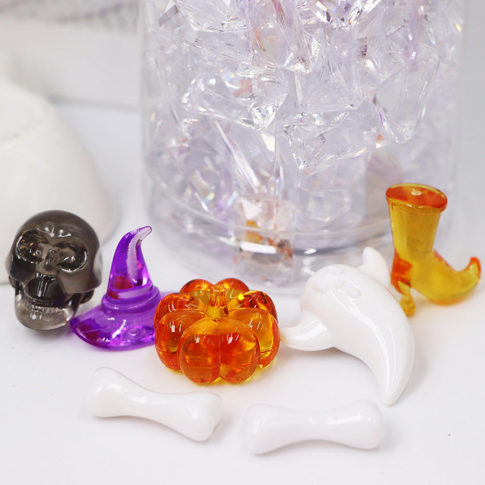 Bundle Set of 10 Acrylic Loose Parts Halloween Leaves Rings Dinosaurs Sea Animals Crystals Various Themes