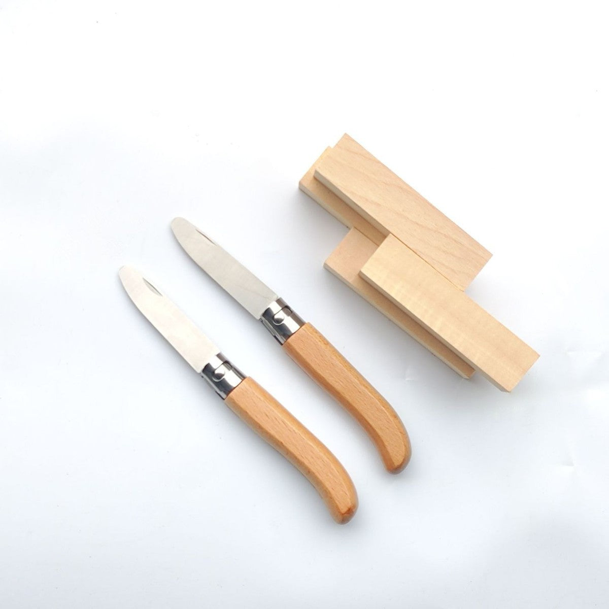 Kids Wood Caving Tool Retractable Pocket Wedge Whittling Knife Rounded tip