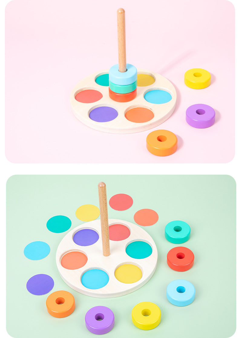 Color Sorting Ditachable Rings Montessori 6 Ring Column Stacker Colour Sorter – HAPPY GUMNUT